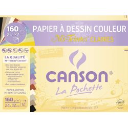 Canson Mi-Teintes Papier À Dessin 24 X 32 Cm 12 Feuilles Claires