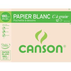 Canson Pochette De 12 Feuilles Papier Dessin C A Grain 180G - 24X32Cm