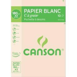 Canson Pochette De 10 Feuilles Papier Dessin 180 G A3 - 27106