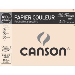 Canson 12F Coul. Noir 160G
