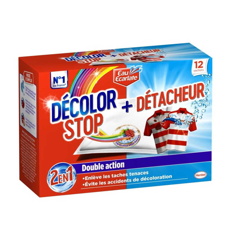 Eau Écarlate Anti-Décoloration + Détacheur : La Boite De 12 Sachets - 360 G