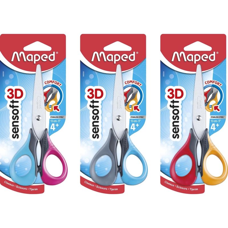 Maped Ciseaux Sensoft 13 Cm, Pour Droitiers, À Bouts Ronds
