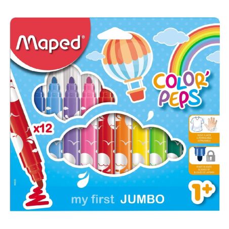 Maped Boite De 12 Feutres Coloriage Lavables Color'Peps