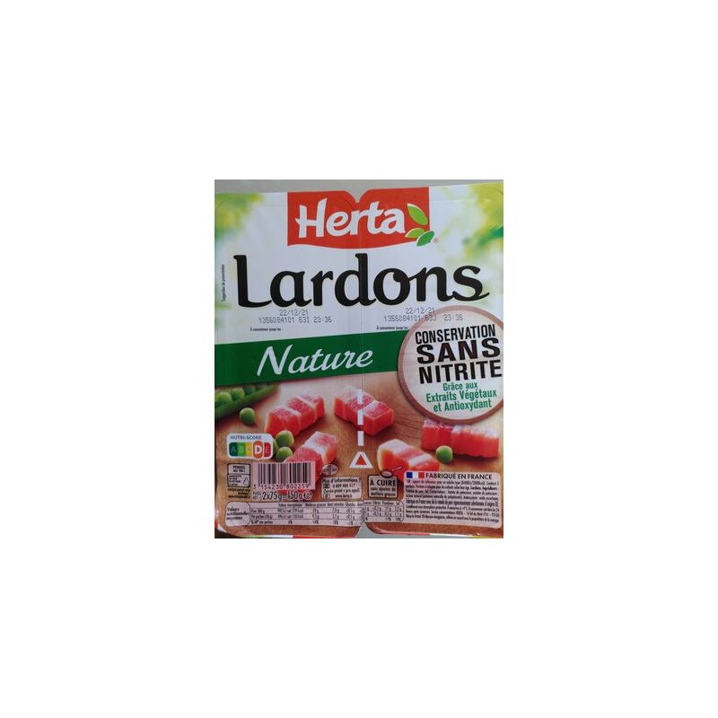 Herta 2X75G Lardons Natures Sans Nitrite