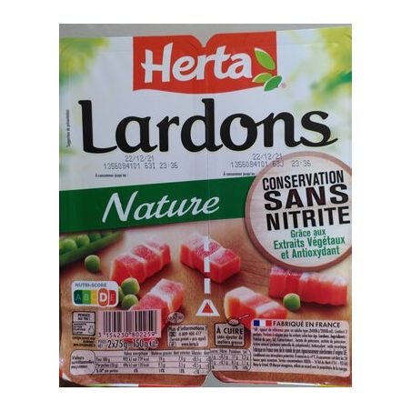 Herta 2X75G Lardons Natures Sans Nitrite
