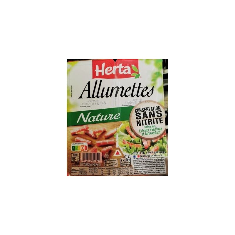 Herta 2X75G Alumettes Natures Sans Nitrite