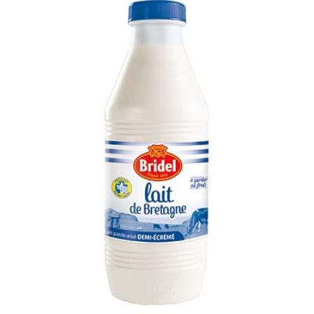 Bridel 1L Lait Frais Demi-Ecreme Pasteurisé