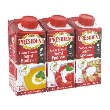 President 3X20Cl Creme Entiere 30%Mg