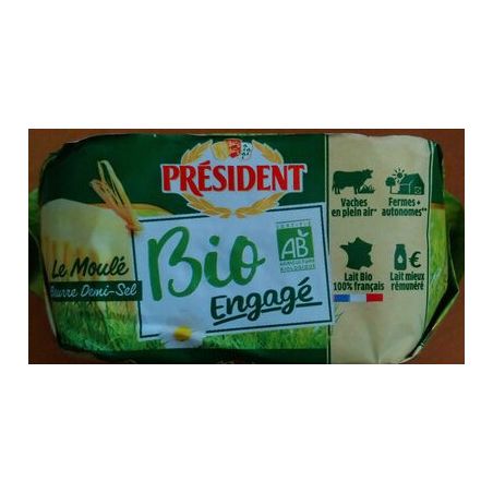 President Psdt Beurre Bio Moule1/2S 250G