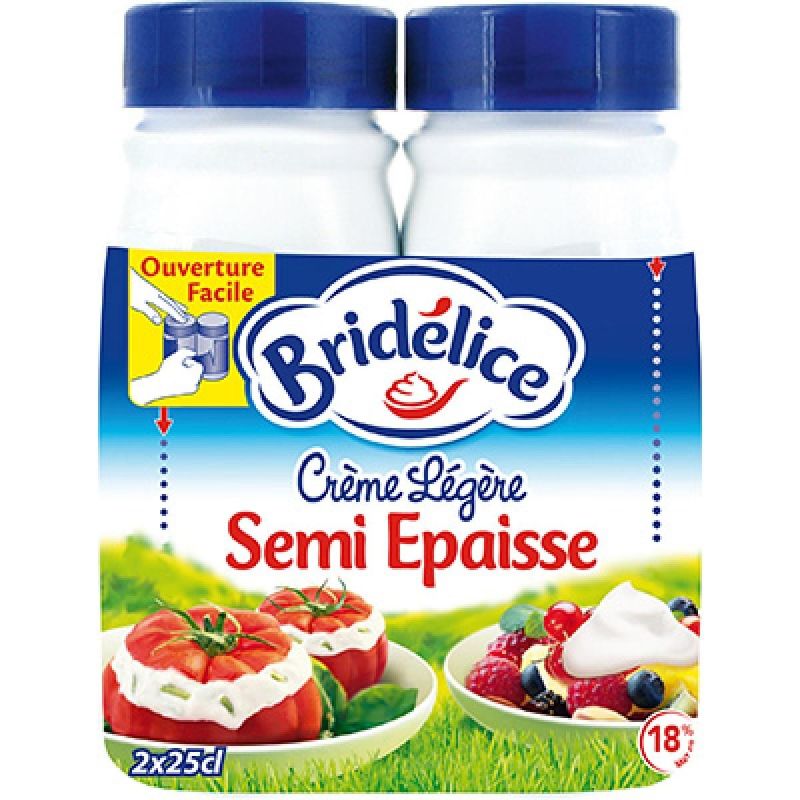 Bridelice 2X25Cl Crème Legere Semi Epaisse Uht 18%