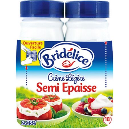 Bridelice 2X25Cl Crème Legere Semi Epaisse Uht 18%