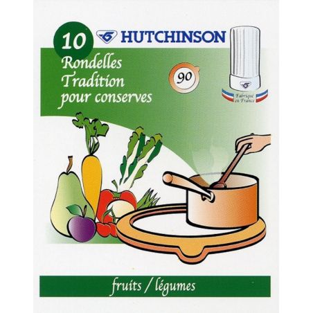 Hutchinson 10 Rondelles Universelles Avec Nez Caoutchouc Orange D 85 Pour Terrines 350G Ou Bocaux 1/2L-3/4L-1L-1,5L-2L