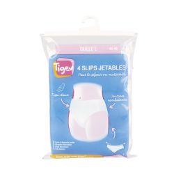Tigex Slips Jetables Taille L (46-48), 4 Pièces