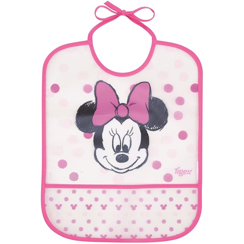 Tigex Disney Baby Minnie Bavoir Peva Imperméable Rose 6 Mois