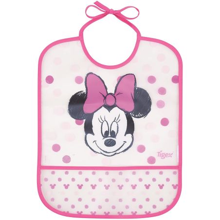 Tigex Disney Baby Minnie Bavoir Peva Imperméable Rose 6 Mois