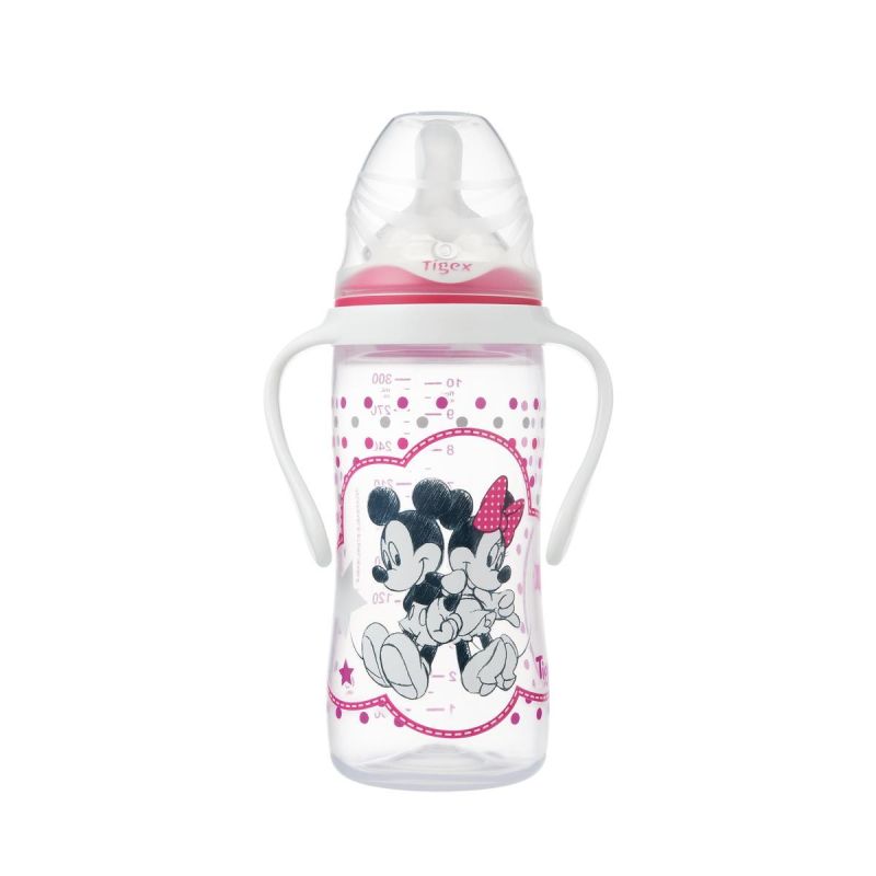 Tigex Biberon Intuition 300Ml Tétine Silicone Poignées +6 M Minnie