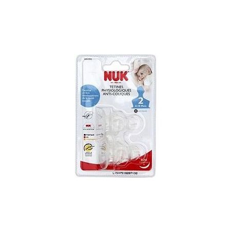 Nuk Tétines 2 Silicone Pour Lait + 6 Mois Taille