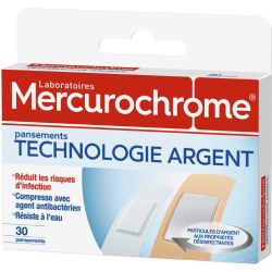 Mercurochrome Pansements Technologie Argent : La Boite De 30