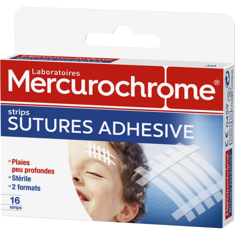 Mercurochrome Pansement Suture Adhésive : La Boîte De 16 Pansements