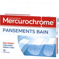 Mercurochrome Pansements Bain : La Boite De 16