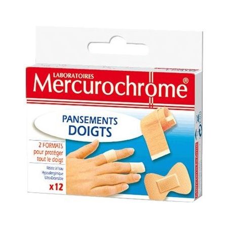 Mercurochrome Pansements Spécial Doigts : La Boite De 12