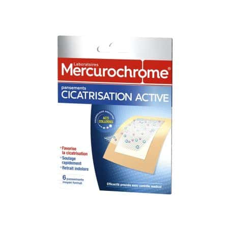 Mercurochrome Pansements Cicatrisation Active : Le Sachet De 6
