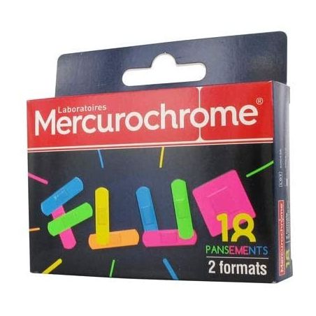 Mercurochrome Pansements Fluo 2 Formats : La Boîte De 18