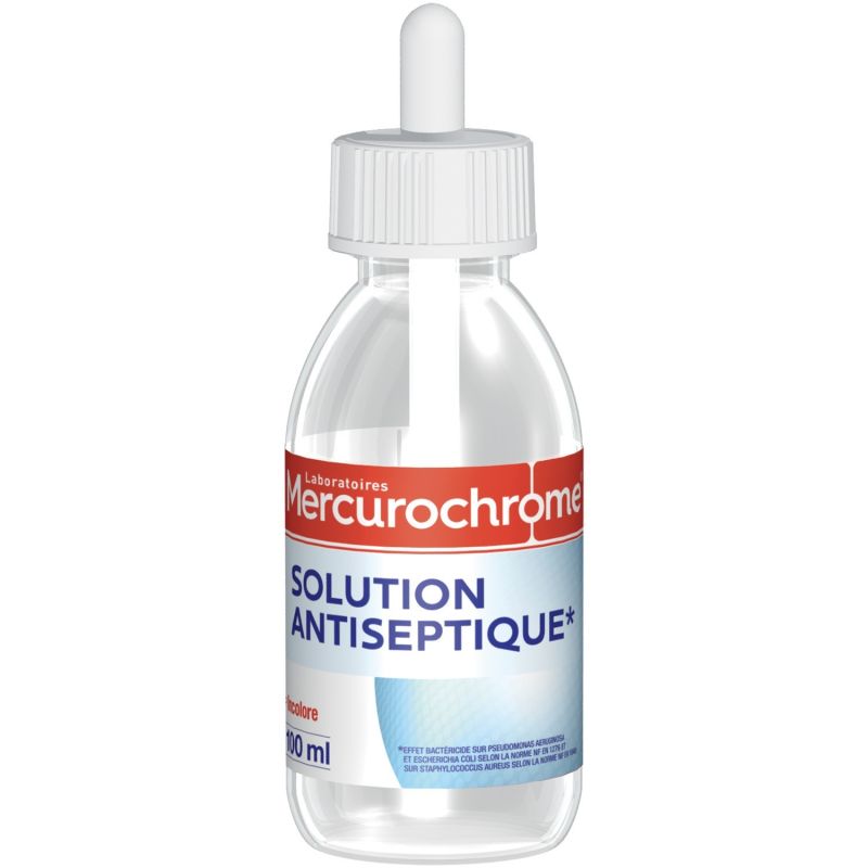 Mercurochrome Solution Antiseptique Incolore : Le Flacon De 100 Ml