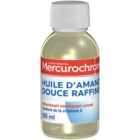 Mercurochrome Huile D'Amande Douce Raffinée : Le Flacon De 100 Ml