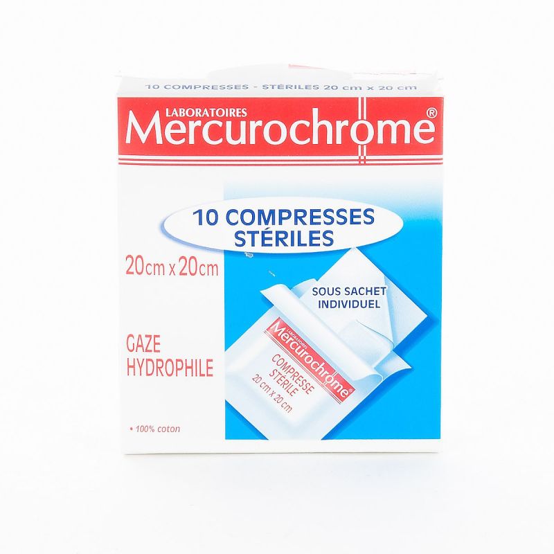 Mercurochrome Compresses Steriles 20X20