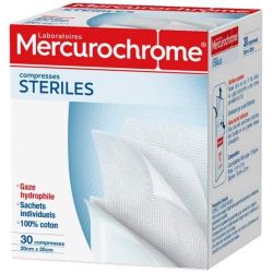 Mercurochrome Compresses Stériles 20 X Cm : La Boite De 30