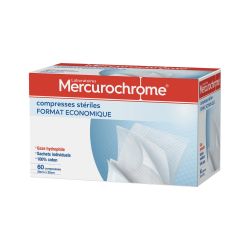 Mercurochrome Compresses Stériles 20 X Cm : La Boite De 60