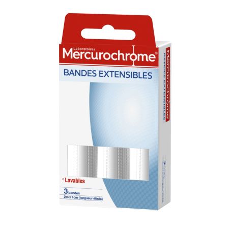 Mercurochrome Bande Extensible Lavable : La Boîte De 3