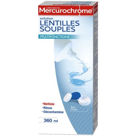 Mercurochrome Solution Lentilles Souples : Le Flacon De 360 Ml