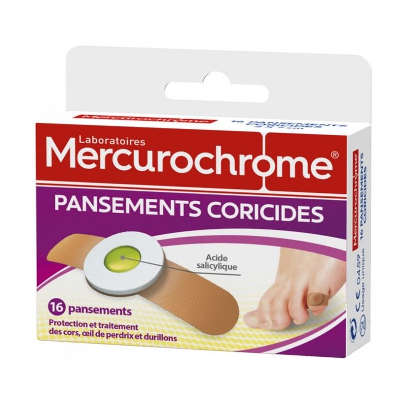 Mercurochr Mercurochrome 16 Pansements Coricides