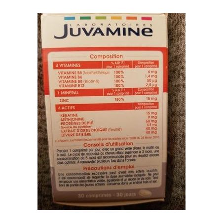 Juvamine 30 Comprimes Cheveux Frts Keratine