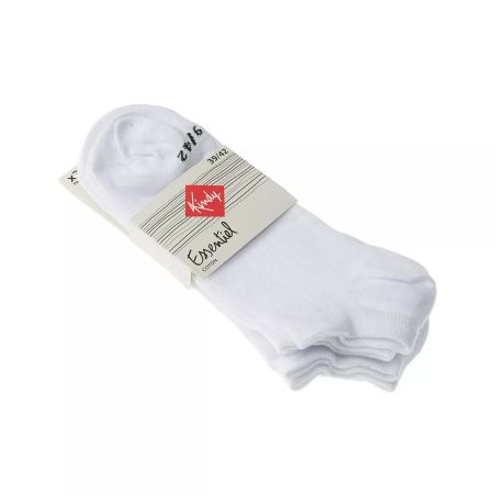 Kindy Mini-Chaussettes - Lot De 3 Sans Bouclette Fine Coton Blanc Essentiel 39/42