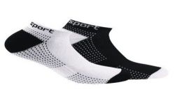 Kindy Pack De 2 Paires D'Invisibles Sport Femme Jersey 37/41 Blanc-Noir