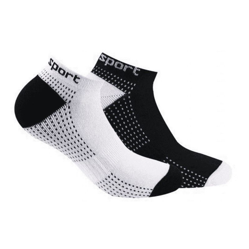 Kindy Pack De 2 Paires D'Invisibles Sport Femme Jersey 37/41 Blanc-Noir