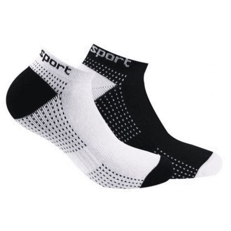 Kindy Pack De 2 Paires D'Invisibles Sport Femme Jersey 37/41 Blanc-Noir