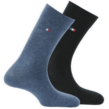 Kindy Lot De 2 Paires Chaussettes Fabriquées En France Jean Noir 39/42