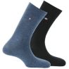 Kindy Lot De 2 Paires Chaussettes Fabriquées En France Jean Noir 39/42