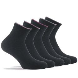 Kindy Lot De 5 Paires Socquettes En Coton Noir 37/41