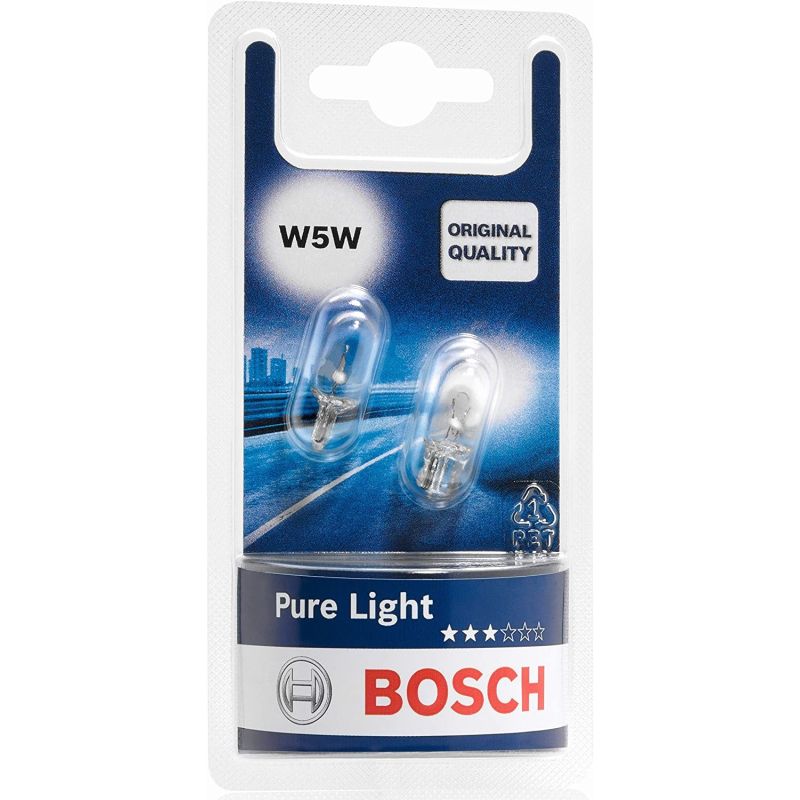 Bosch Lampes Pure Light W5W 12V 5W (Ampoule X2)