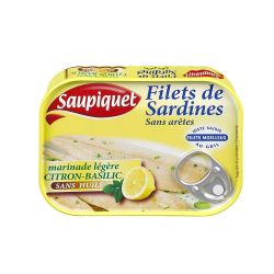 Saupiquet Filets De Sardines Citron-Basilic S/Arêtes : La Boite 100 G