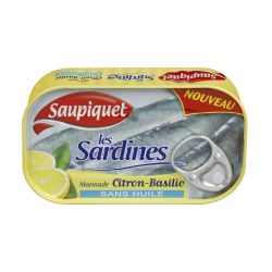 Saupiquet Sardines Marinade Citron Basilic Sans Huile 1/5