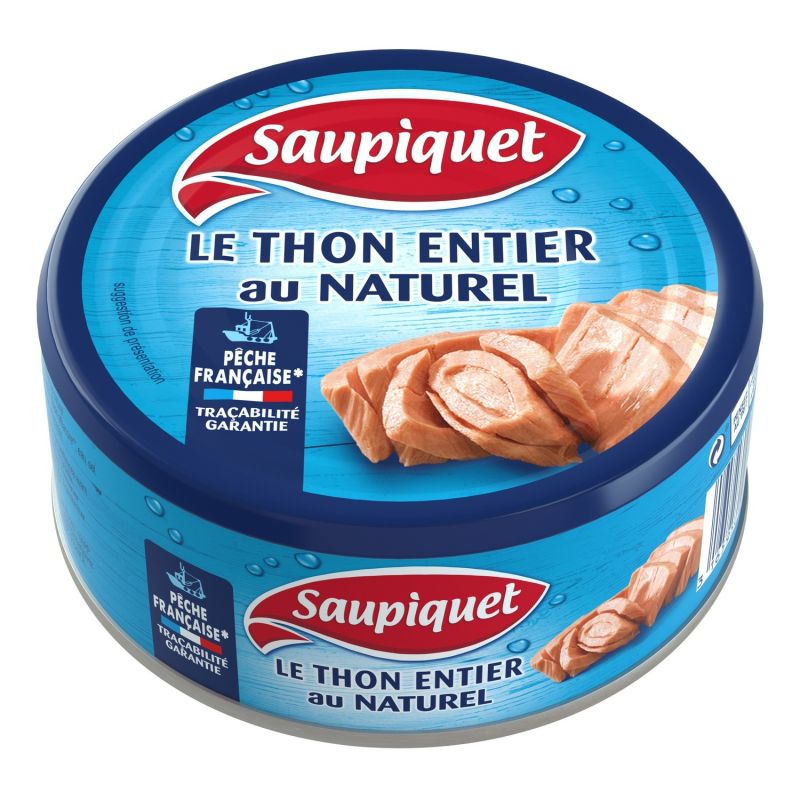 Saupiquet Thon Entier Au Naturel Pêche Française : La Boite De 265G