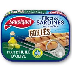 Saupiquet Filets De Sardines Grillés Huile D'Olive 70G