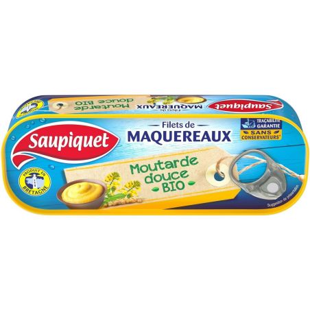 Saupiquet Filets De Maquereaux Avec La Moutarde Douce Bio 120G