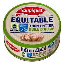 Saupiquet Thon Entier Trait D'Huile D'Olive Vierge Extra Equitable : La Boite De 130G